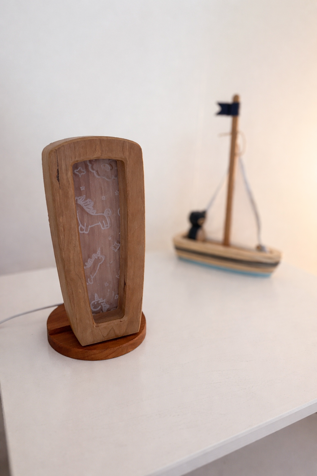 Personalized Wooden Letter Night Light | Custom Initial Lamp for Kids