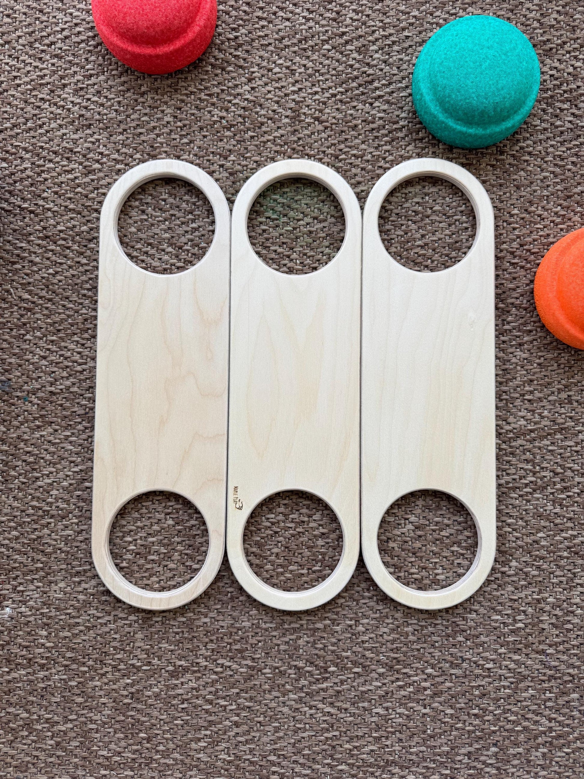 Mini wooden balance boards set for stapelstein