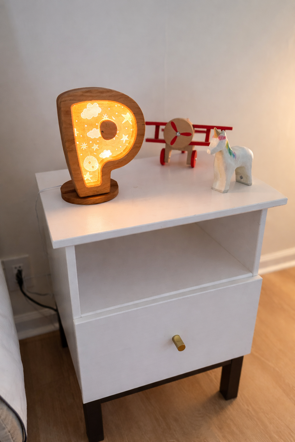 Personalized Wooden Letter Night Lights for Kids